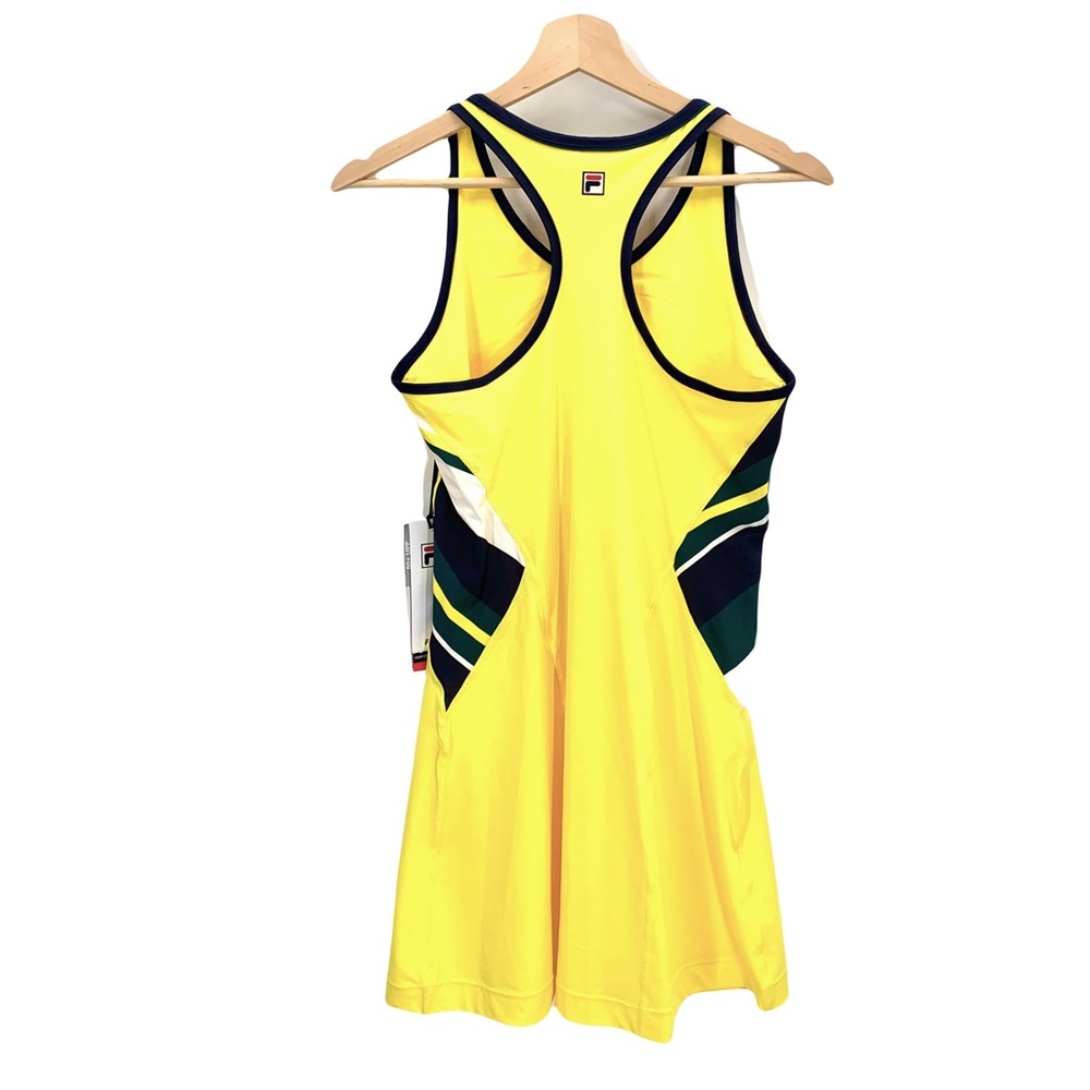 Fila UPF 50+ Yellow Racerback Tennis Dress w/ Matching Undershorts Size Medium - Picture 4 of 13